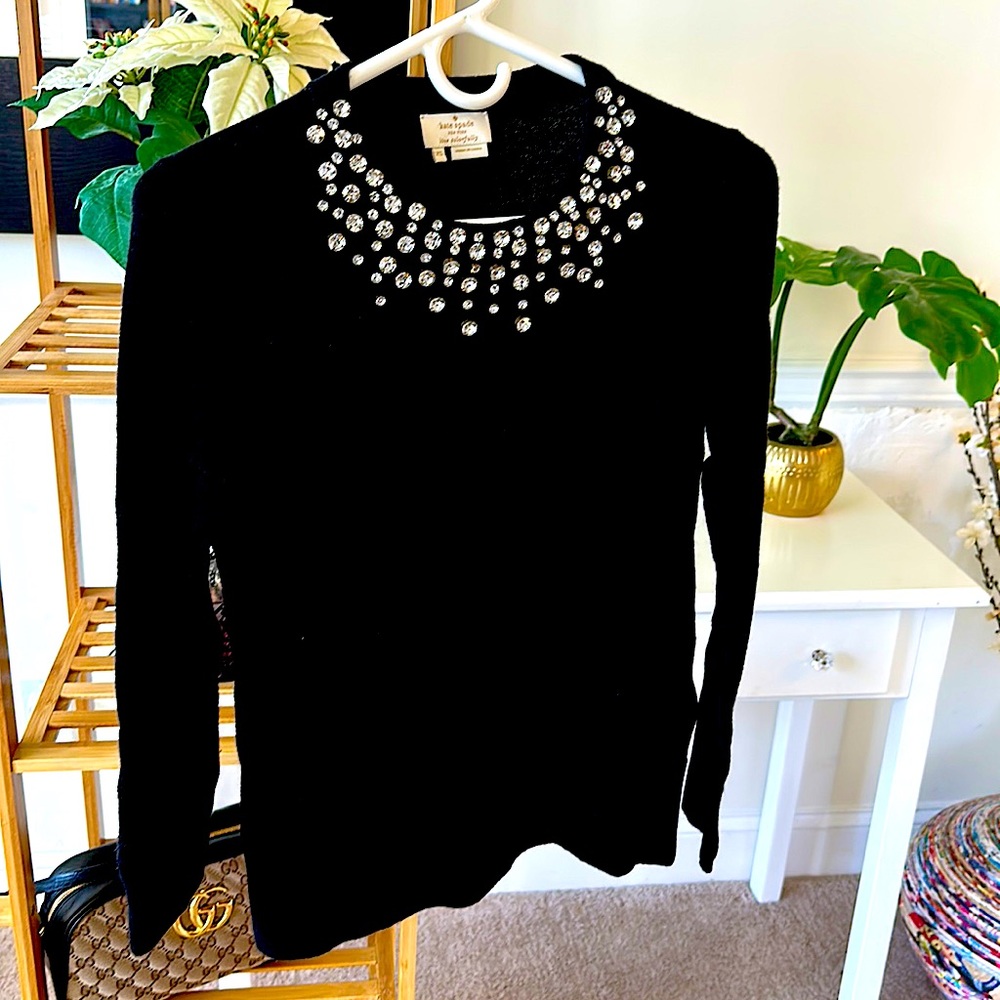 Kate Spade boat neck sweater with studs.